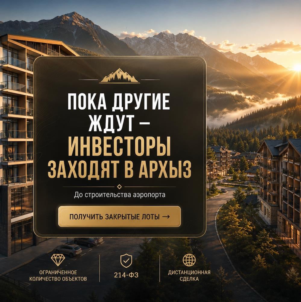 Квадратный креатив инвестиционной недвижимости в Архызе