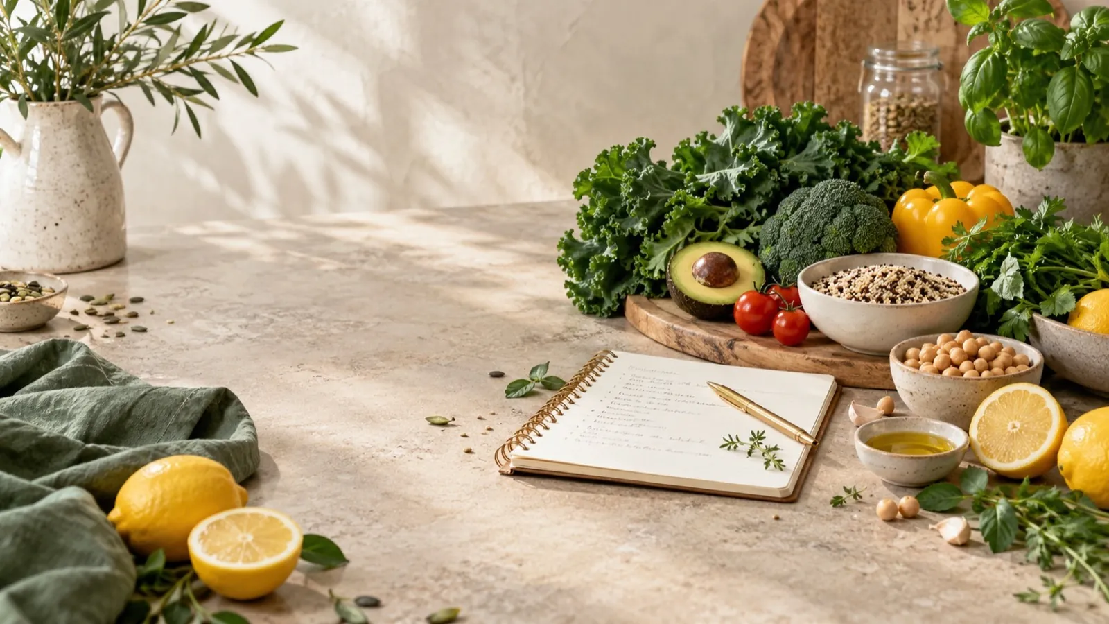 Свежие продукты и план питания для онлайн-школы нутрициологии
