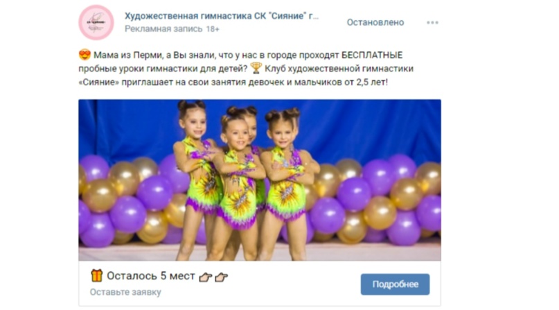 Школа художественной гимнастики: материал кейса
