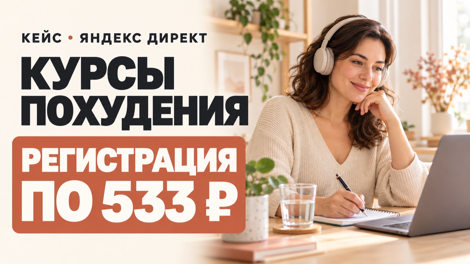 Обложка кейса по продвижению курсов похудения в Яндекс Директе